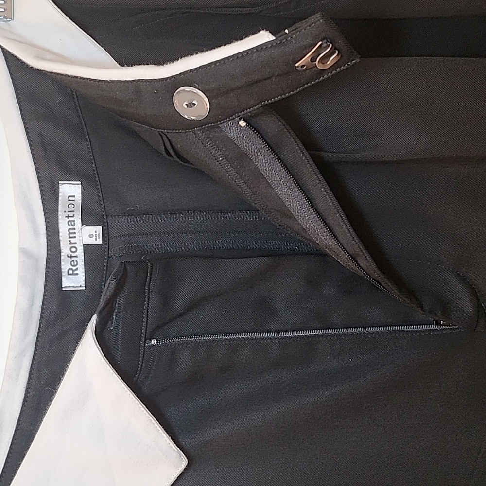 Reformation Stevie Black and White Women's Pants Size 6 - Picture 15 of 16